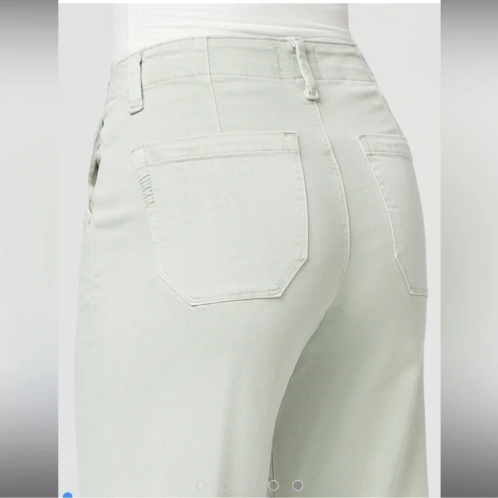 NWT PAIGE Carly High Rise Wide‎ Leg Jeans in Vintage Salty Sea Spring Summer